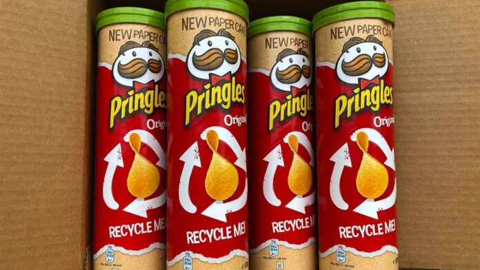 Pringles invests £86M in household recyclable paper-based packaging tubes